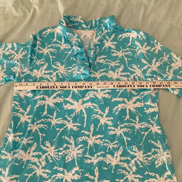 Lulu-B ruffle v-neck 3/4 sleeve top - Picture 4 of 5